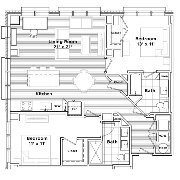 Studio, 1 & 2 Bedroom Apartments in Conshohocken Madison West Elm